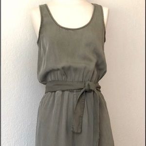 C&C California S olive green elastic waist sleeveless jumpsuit. S